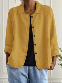 Women's Oversized Button Front Blazer | Relaxed Tailored Jacket Full