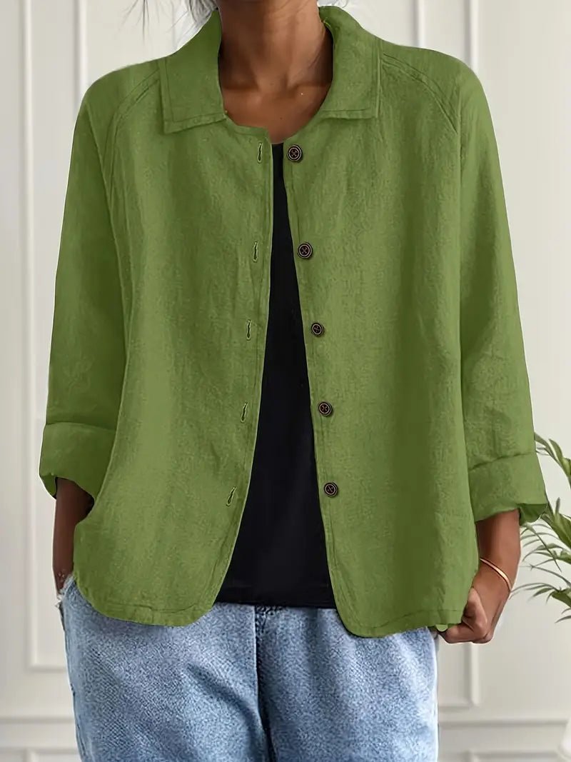 Women's Oversized Button Front Blazer | Relaxed Tailored Jacket View 11