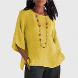 Blusa de lino holgada para mujer | largo a la cadera y corte relajado