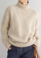 Pull en maille ample à col roulé pour femme | Coupe décontractée