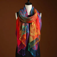 Women's Peacock Pattern Shawl | Bohemian Fringe Hero