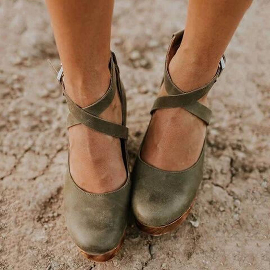 Women's Platform Wedge Heels | Ankle Strap Sandal Back