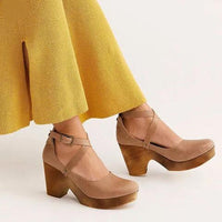 Women's Platform Wedge Heels | Ankle Strap Sandal Close Up