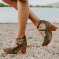 Women's Platform Wedge Heels | Ankle Strap Sandal Detail