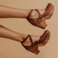 Women's Platform Wedge Heels | Ankle Strap Sandal Front