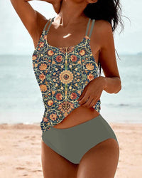 Women's Printed Tankini Swimsuit | Tapestry Two-Piece Hero