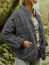 Chaqueta bomber acolchada extragrande para mujer | Corte casual y holgado