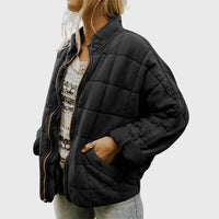 Women's Quilted Oversized Jacket | Relaxed Fit Fall Layer Front