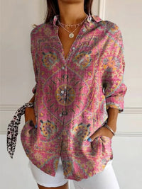 Women's Retro Shirt | Mandala Print Relaxed Fit Back