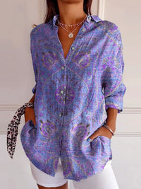 Women's Retro Shirt | Mandala Print Relaxed Fit Front