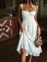 Women's Ruffle Hem Cami Midi Dress