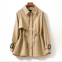 Women's Sheepskin Leather Jacket | Cinched Waist Zip Front Detail