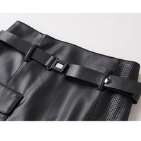 Women's Sheepskin Leather Skirt | Perforated Panel Asymmetric Lifestyle