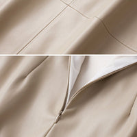 Women's Sheepskin Leather Skirt | Perforated Panel Asymmetric View 12