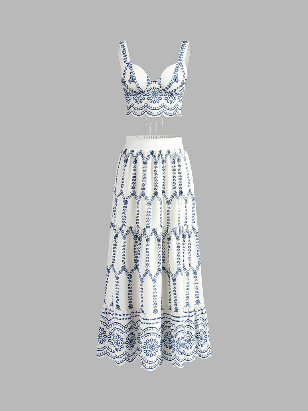 Women's Sleeveless Tie Back Skirt Set | Printed Hero