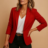 Women's Slim Fit Blazer | Single Button Tailored Jacket
