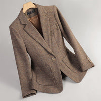 Women's Speckled Wool Blazer | Patch Pocket Tailored Fit Front