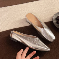 Women's Square Toe Leather Flats | Slip-On Alternate