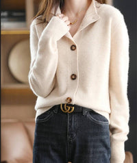 Women's Stand Collar Cardigan Sweater | Button-Front Knit Hero