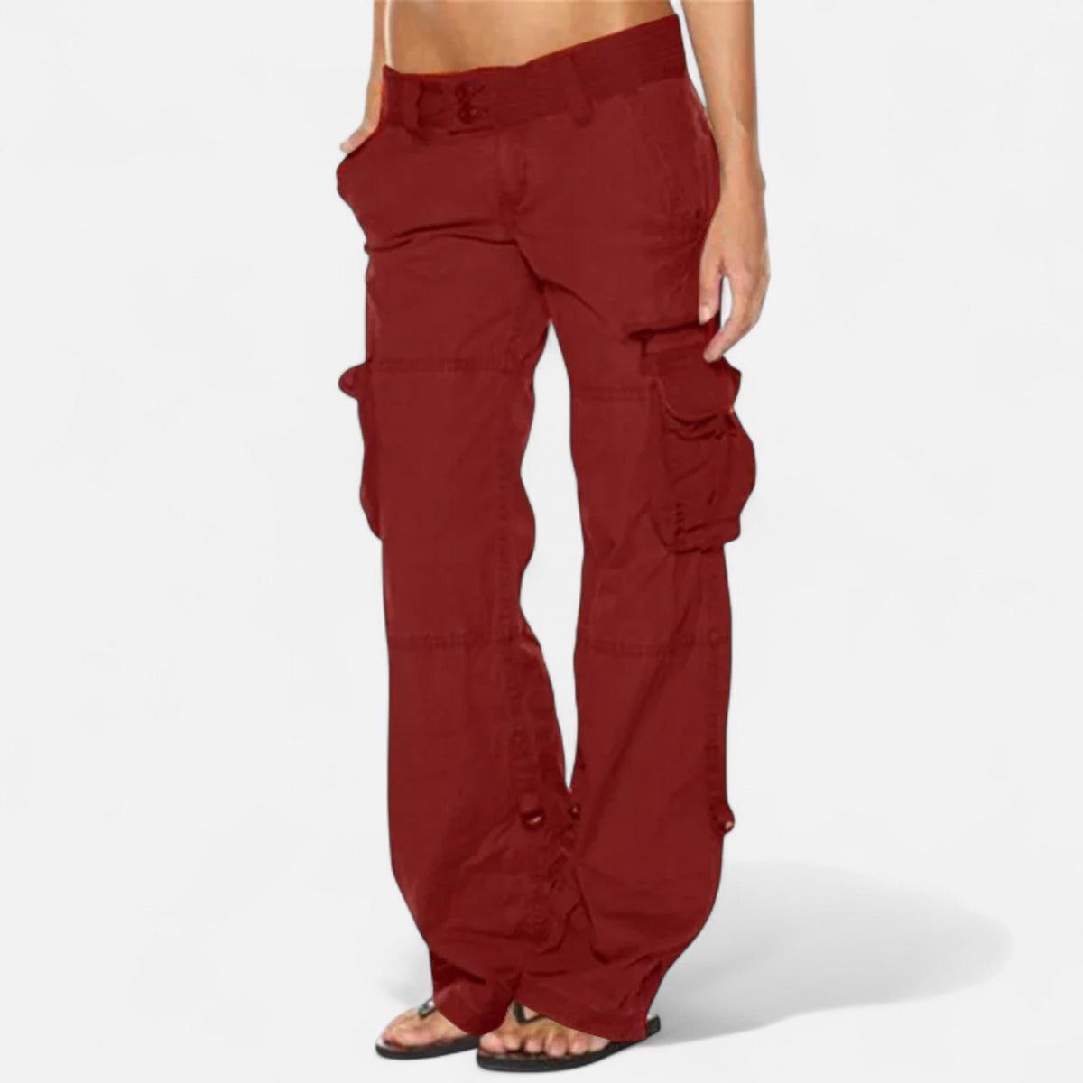 Women's Straight Leg Cargo Pants | Mid-Rise Relaxed Fit Hero