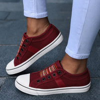 Women's Striped Summer Slip On Sneakers | Casual Detail