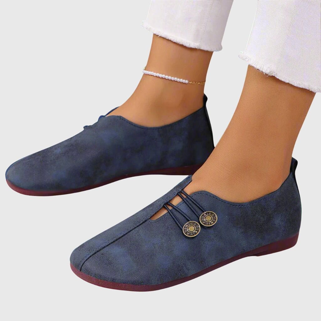 Women's Suede Ankle Boots | Button Lace Detail Detail