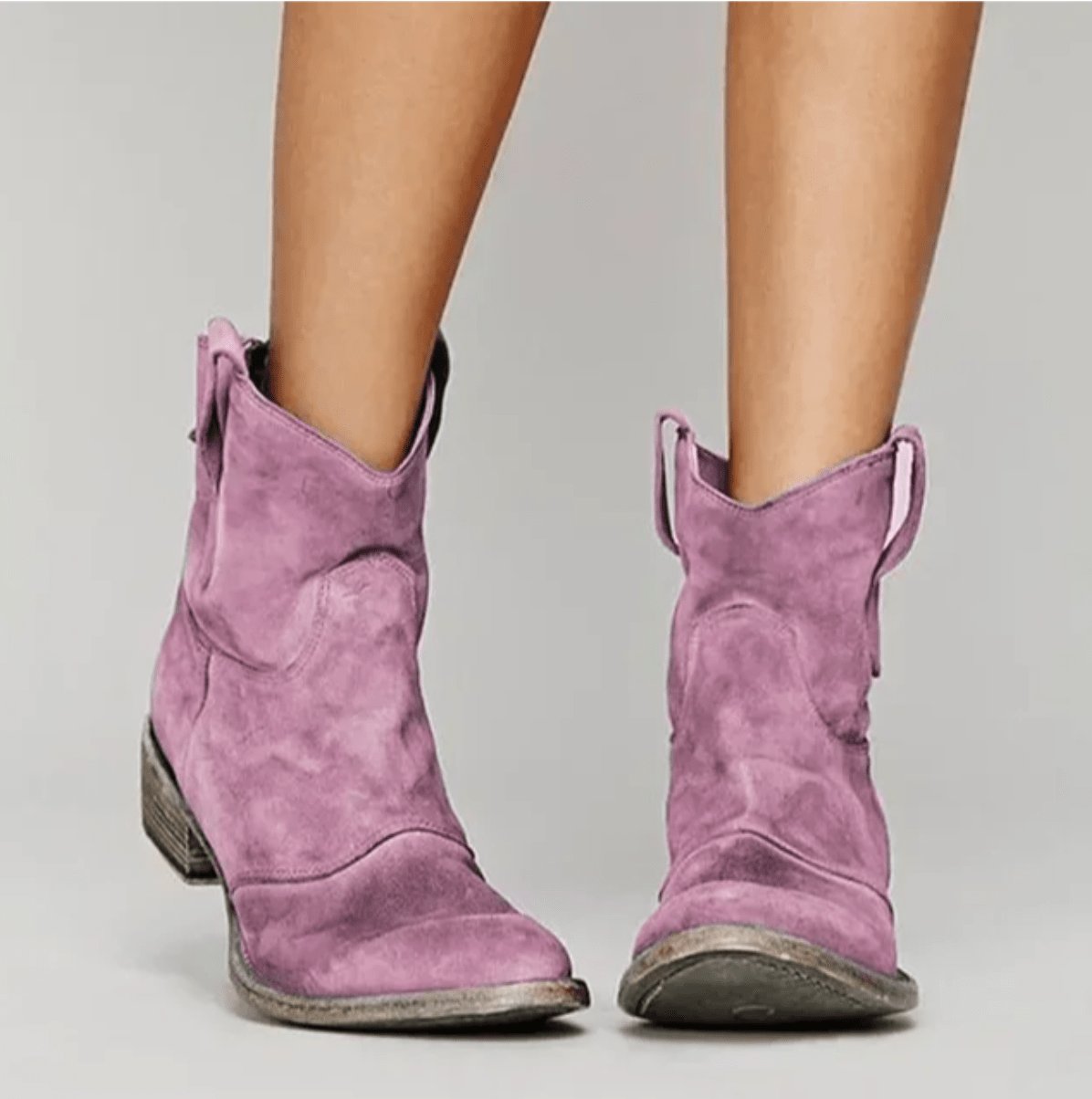 Women's Suede Orthopedic Boots | Block Heel Side Zip Back