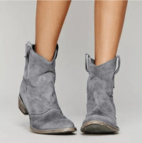 Women's Suede Orthopedic Boots | Block Heel Side Zip Side