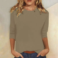 Women's Three Quarter Sleeve Crew Neck Top | Everyday Relaxed Fit Lifestyle