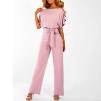 Women's Tie-Front Batwing Jumpsuits Back