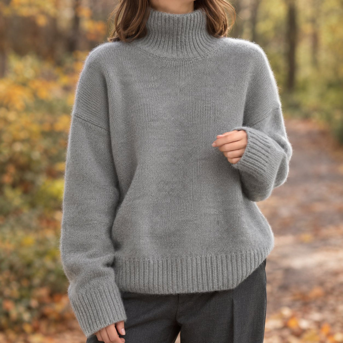 Women's Turtleneck Sweater | Dropped Shoulder Relaxed Knit Hero