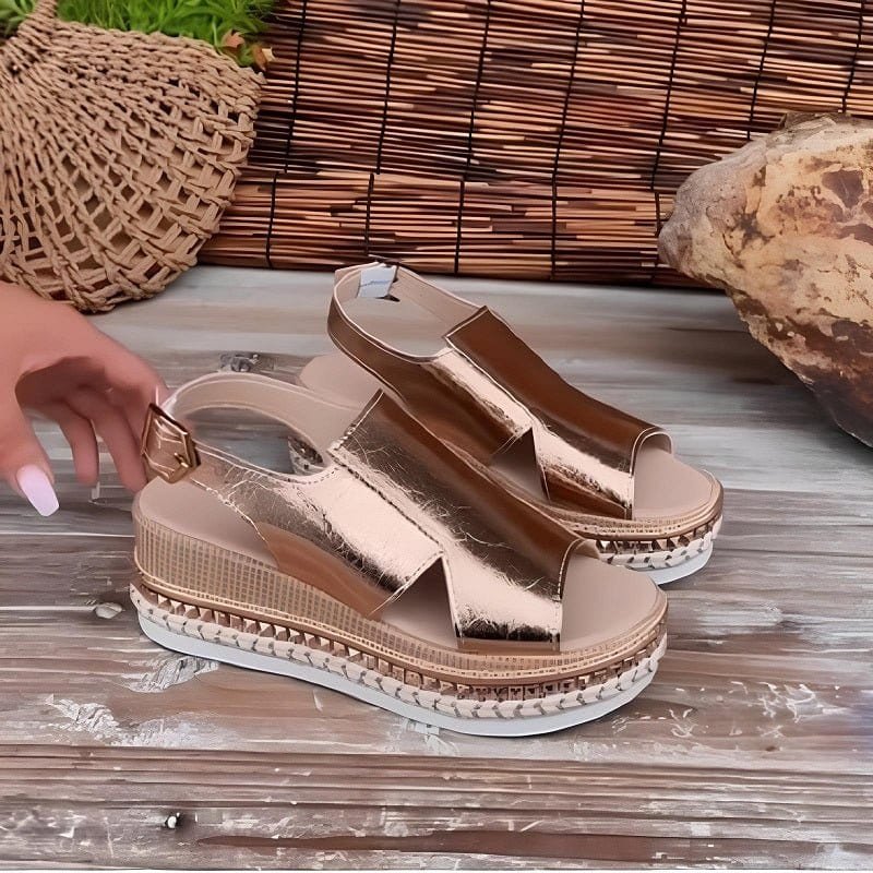 Women's Wedge Heeled Platform Orthopedic Shoes Close Up