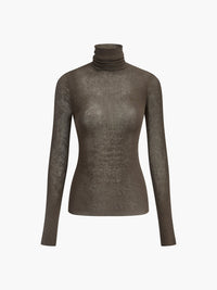 Women's Wool-Blend Turtleneck Sheer Sweater View 11
