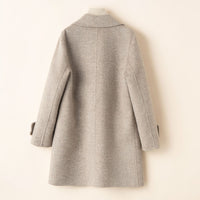 Women's Wool One-Button Coat | Notched Lapel Tailored Fit Back