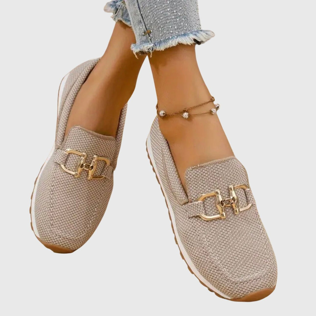 Women's Woven Loafers | Metal Hardware Slip-On Front
