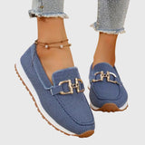 Mocassins tissés pour femme | à enfiler avec détail métallique