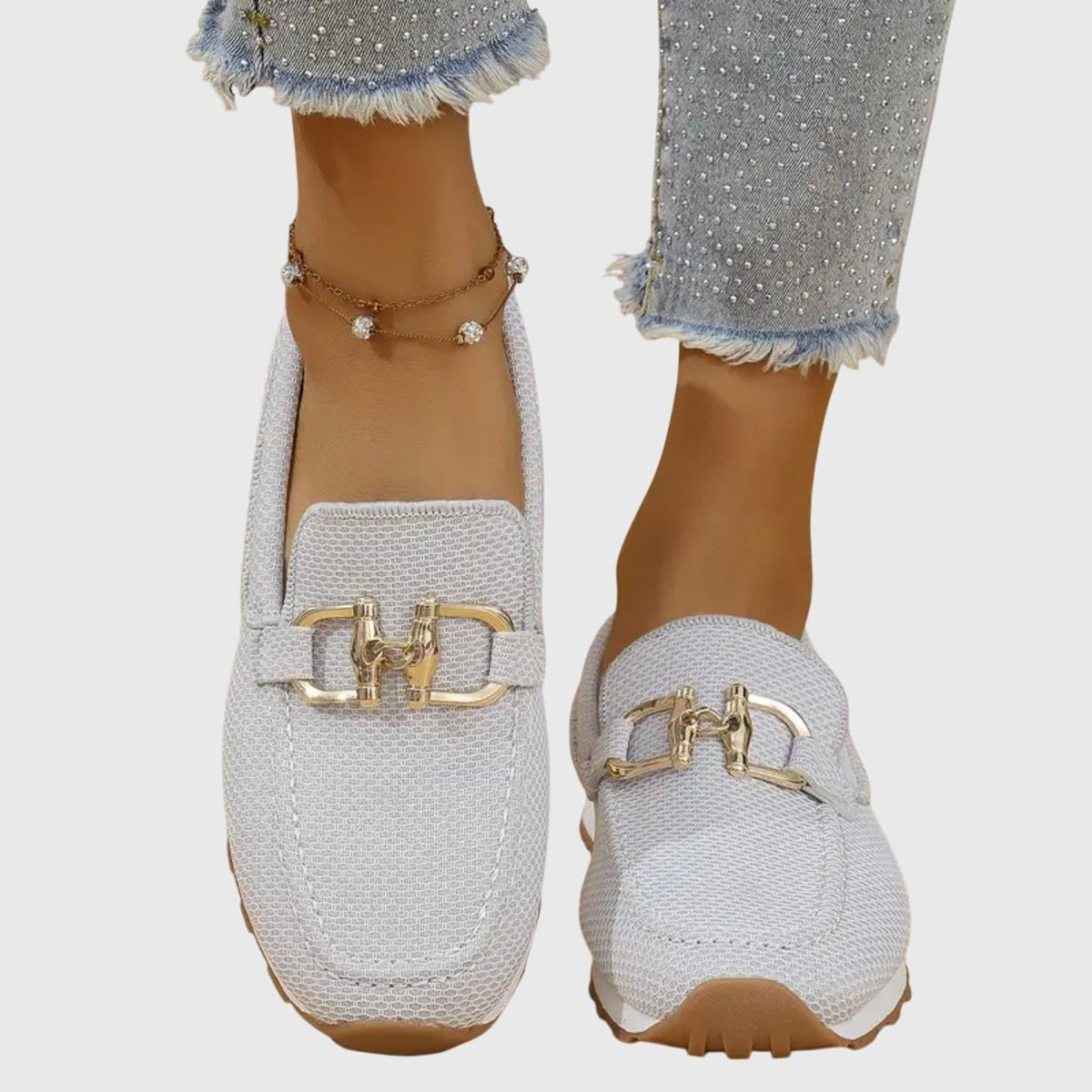 Women's Woven Loafers | Metal Hardware Slip-On Lifestyle