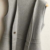 Women's Wrap Front Knit Vest | V-Neck Tailored Fit Full