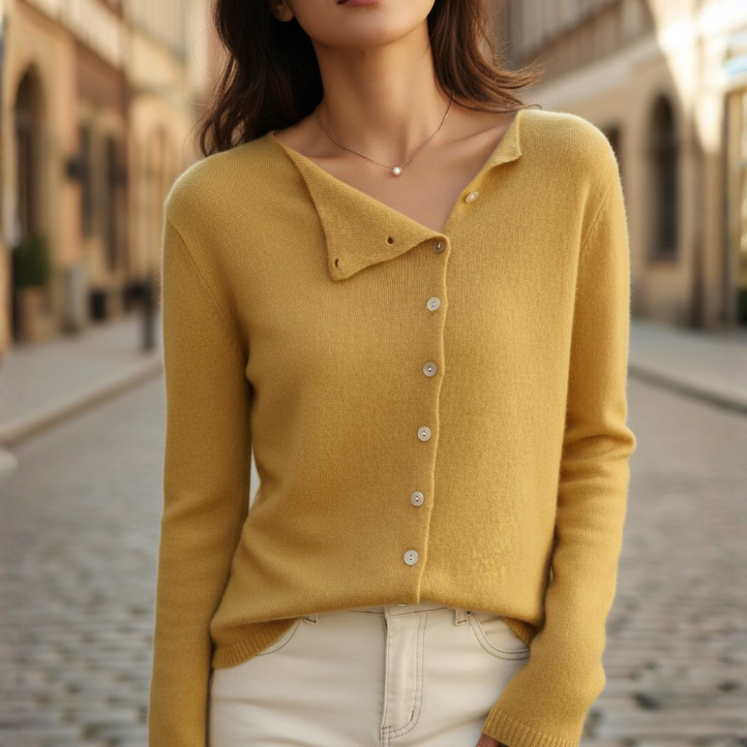 Cardigan Sweater Wool Knit Side Button Long Sleeve Women