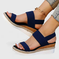 Sandalias para mujer con tira elástica ortopédica y punta abierta